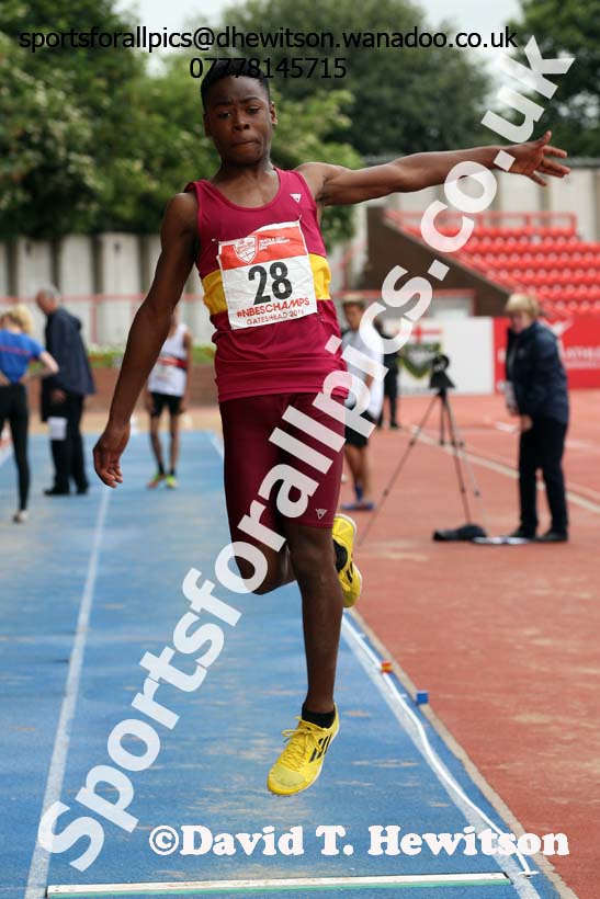 Junior boys long jump, English Schools Track and Field. Photo: David T. Hewitson/Sports for All Pics